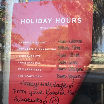 Starbucks - Holiday hours 2018 - Coffee & Tea Near Me - Kapolei, Hawaii Starbucks - Holiday hours 2018 - Coffee & Tea Near Me - Kapolei, Hawaii