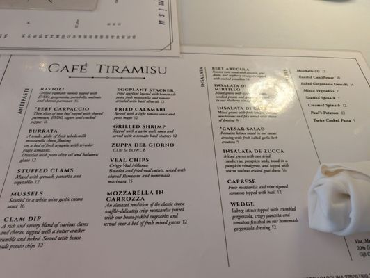 Menu photo 1 Cafe Tiramisu Raleigh, NC Menu photo 1 Cafe Tiramisu Raleigh, NC