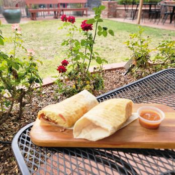 Cafe Dolce - Egg, bacon, avocado, tomatoe burrito (with delicious salsa!!) - Coffee & Tea Near Me - Solvang, California Cafe Dolce - Egg, bacon, avocado, tomatoe burrito (with delicious salsa!!) - Coffee & Tea Near Me - Solvang, California