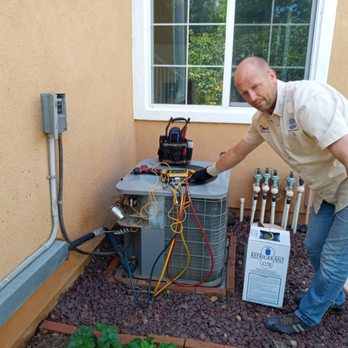 Airmaxx - Adding refrigerant. New capacitor in place on right. - Heating & Air Conditioning/HVAC Near Me - El Cajon, California Airmaxx - Adding refrigerant. New capacitor in place on right. - Heating & Air Conditioning/HVAC Near Me - El Cajon, California