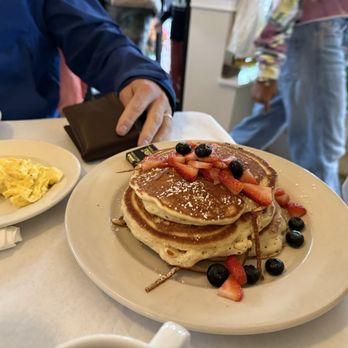 The Buttered Biscuit - Pancakes with berries. - New American Near Me - Bradley Beach, New Jersey