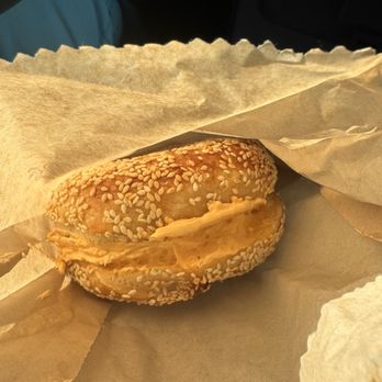 Bagelfeld's - Sesame bagel with pepper and garlic cream cheese - Bagels Near Me - Phoenix, Arizona