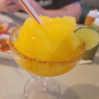 Los Burritos Mexicanos - My frozen mango margarita with a Tajin rim - Mexican Near Me - Villa Park, Illinois Los Burritos Mexicanos - My frozen mango margarita with a Tajin rim - Mexican Near Me - Villa Park, Illinois