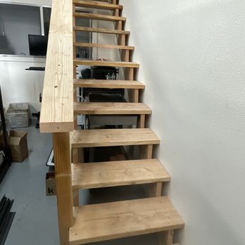 Prestige Construction & Remodel - Staircase leading to loft area used for storage - General Contractors Near Me - Brea, California Prestige Construction & Remodel - Staircase leading to loft area used for storage - General Contractors Near Me - Brea, California