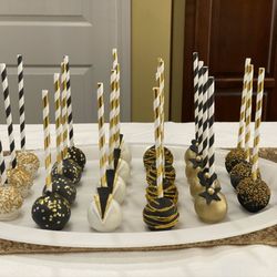 Posh Cake Pops - 1920's theme pops for New Years Eve party.