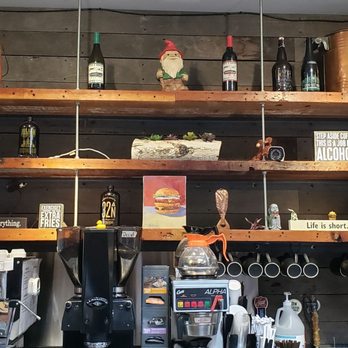 Burger Bench - Behind the bar.. the signs were perfect and amusing - American Near Me - Escondido, California