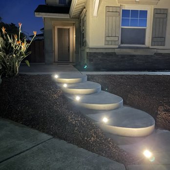 Advance Landscaping Services - Embedded lights into the concrete steps - Masonry/Concrete Near Me - American Canyon, California Advance Landscaping Services - Embedded lights into the concrete steps - Masonry/Concrete Near Me - American Canyon, California