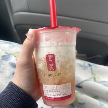 Gong cha Baytown - Peach lychee slush - Bubble Tea Near Me - Baytown, Texas