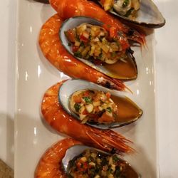 Restaurante Abadia do Porto - Shrimps with mussels.