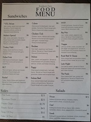 Menu photo 1 Bubba's Deli St. Louis, MO