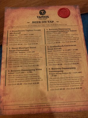 Menu photo 2 Taphus Beer House Charlotte Amalie, VI