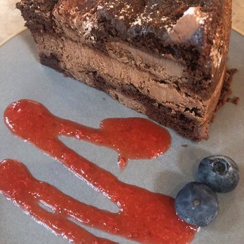 Le Nonne - chocolate mousse cake with raspberry drizzle - Italian Near Me - Logan, Utah
