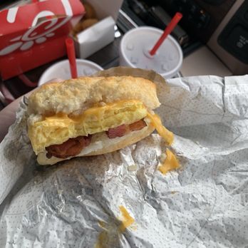 Chick-fil-A - Bacon, Egg & Bacon, Egg, & Cheese Biscuit Meal - Fast Food Near Me - Fort Worth, Texas