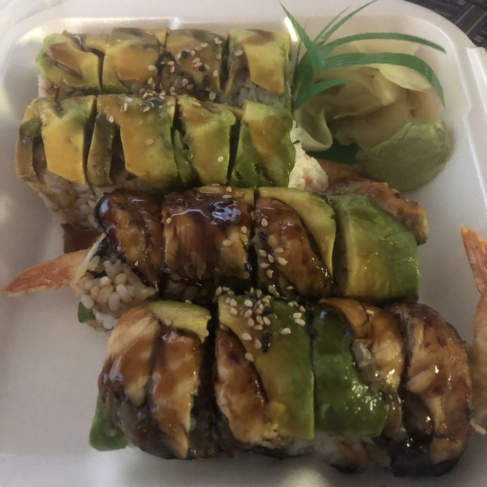 Sushi Dake - The Sexy Roll (top) and the Dragon Roll (bottom) - Japanese Near Me - Burbank, California Sushi Dake - The Sexy Roll (top) and the Dragon Roll (bottom) - Japanese Near Me - Burbank, California