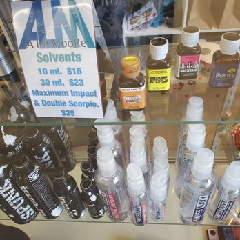 A lot MooRe - A view of the lube and cleaning solvents they have in stock. - Men's Clothing Near Me A lot MooRe - A view of the lube and cleaning solvents they have in stock. - Men's Clothing Near Me