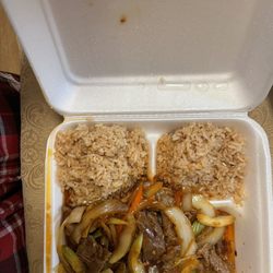 Oriental Wok - Bland A4. Mongolian Beef Platter