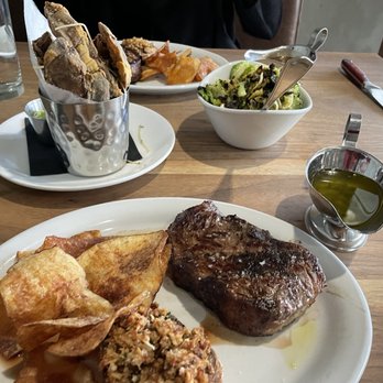 Echo & Rig - Spencer Steak, Portobello Fries and Pistachio Lemon Brussel Sprouts - Steakhouses Near Me - Sacramento, California