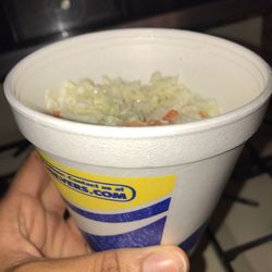 Long John Silver's - They SUCK. This is what I opened up once I was home, a 'large' coleslaw. Grrr...