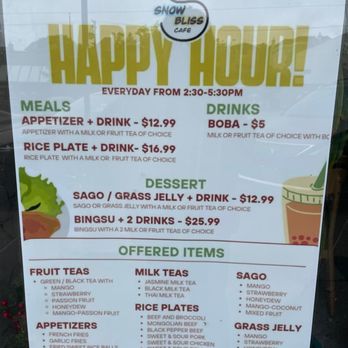 Snow Bliss - Happy Hour - July 2025 - Asian Fusion Near Me - San Francisco, California