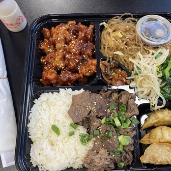 YD Togo Korean BBQ - Combo 2 $16.99 (4 sides) Rice Teriyaki boneless chicken Japche Bulgogi Dumplings - Korean Near Me - Sacramento, California