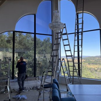 West Coast Custom Tint  - View windows in Julian. On the left SYDS15  79% heat rejection. - Home Window Tinting Near Me