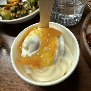 Nubiani - Complimentary vanilla ice cream with mandarin orange sauce - Korean Near Me - New York, New York Nubiani - Complimentary vanilla ice cream with mandarin orange sauce - Korean Near Me - New York, New York