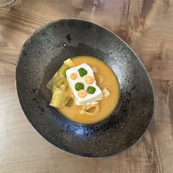 Cafe Juanita - Alaskan halibut with spot prawn bisque - IG @bougiefoodieboi - Italian Near Me - Kirkland, Washington