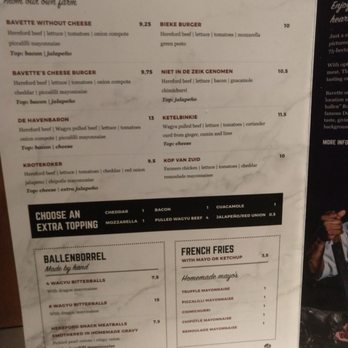 Foodhallen Rotterdam - Restaurant Bavette menu. - Food Court Near Me - Rotterdam, ZH