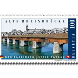 Holzbrücke - Brücken-Briefmarke: eine Gemeinschaftsausgabe der CH und D Post