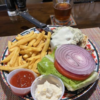 Maggiore Bistro - Blue cheese burger - Italian Near Me - North Port, Florida Maggiore Bistro - Blue cheese burger - Italian Near Me - North Port, Florida