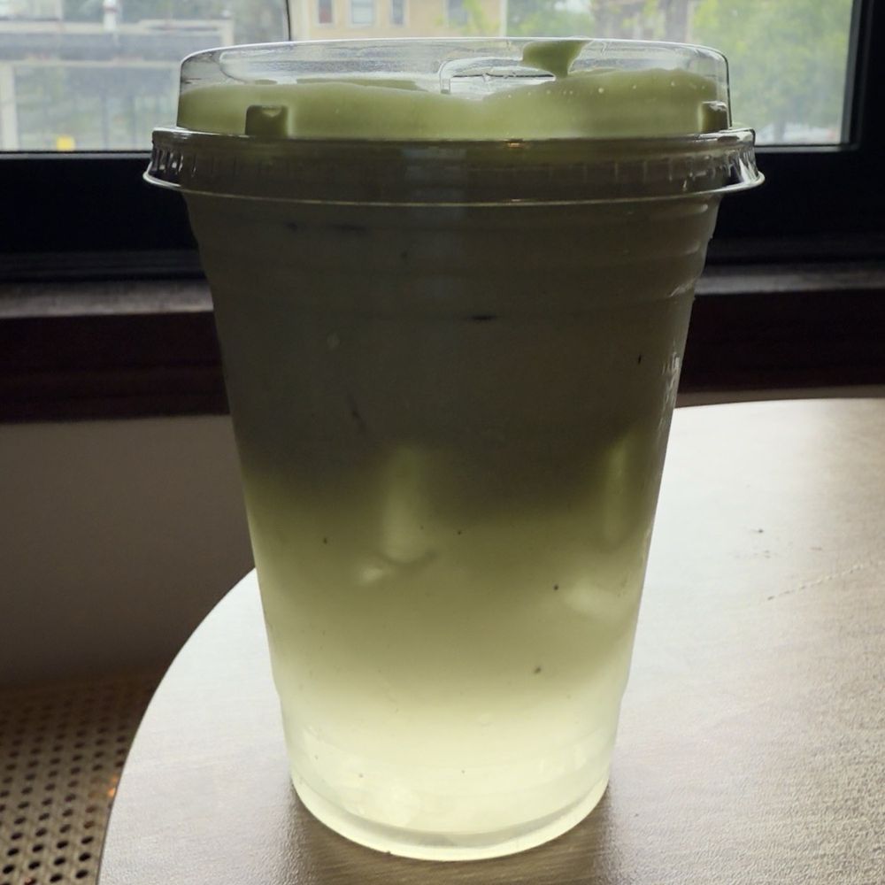 Seven Hearts Coffee - Coco Macha latte with coconut water - Coffee & Tea Near Me - Buffalo, New York