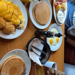 Omelet with American cheese, and my husband ordered the wonderland Omelet with American cheese, and my husband ordered the wonderland
