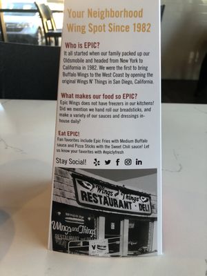 Menu photo 3 Epic Wings Glendale, AZ
