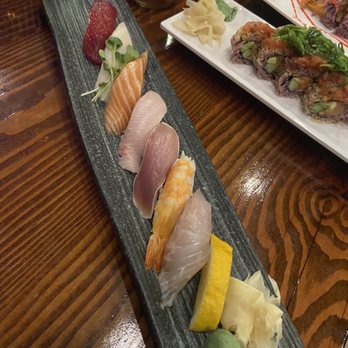 Sushi Pure - Rainbow deluxe nigiri, Victor secret, and firecracker - Sushi Bars Near Me - Eugene, Oregon