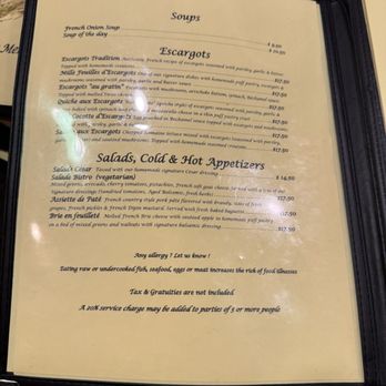 Escargot Bistro - Menu - French Near Me - Oakland Park, Florida