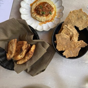Ema - Lamb Ragu Hummus, crackers & pita - Mediterranean Near Me - Austin, Texas