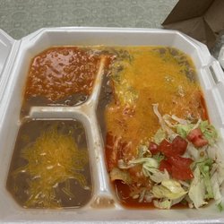 La Casita Food Truck - Enchilad combo - one of each...buried under all that love/goodness!!