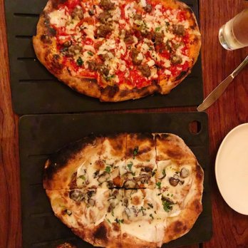 Serious Pie Downtown - Sweet Fennel Sausage Pizza and Roasted Seasonal Mushrooms Pizza - Pizza Near Me - Seattle, Washington