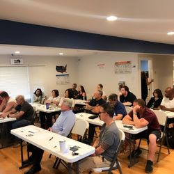 Baits & Barrels - Our Florida/Utah non-resident CCW class On-site Classroom featuring a smartboard.