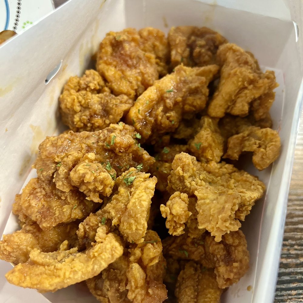 Korean Fried Chicken - Large soy garlic boneless chicken thighs - YUMMYYYY - Korean Near Me - Fort Wayne, Indiana Korean Fried Chicken - Large soy garlic boneless chicken thighs - YUMMYYYY - Korean Near Me - Fort Wayne, Indiana
