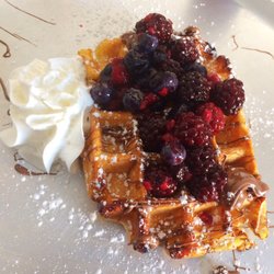 The Waffle Factory - Berries, nutella, and whipped cream waffle!