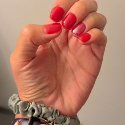 Golden Nail Salon - Dip nail with chrome in ring finger . Loved it !