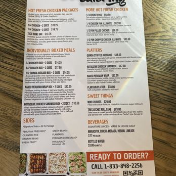 Viva Chicken - Catering Menu (December 2024) - Peruvian Near Me - St. George, Utah