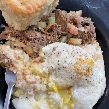 The Blue Hen Cafe - BBQ pulled pork grits - Southern Near Me - Saint Augustine, Florida
