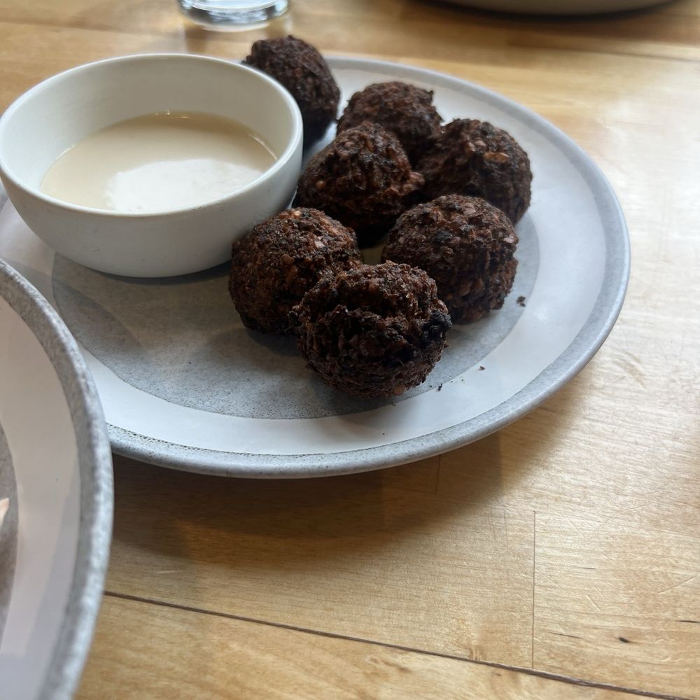 Cypress - Falafel.   Perfectly done with a nice tahini dipping sauce. - Mediterranean Near Me - McMinnville, Oregon