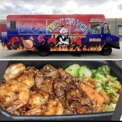 Here our food truck & and our famous STEAK & SHRIMP