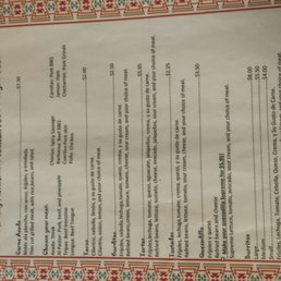 a menu for a mexican restaurant a menu for a mexican restaurant