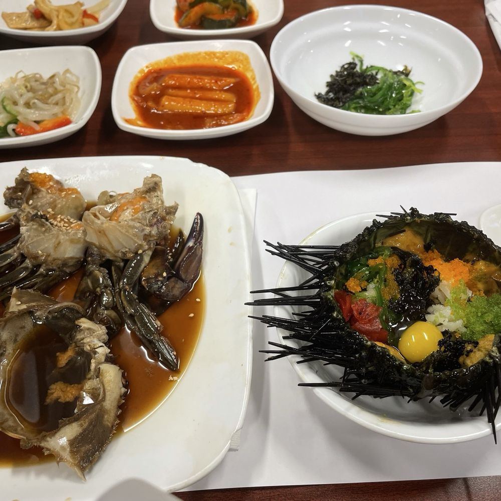 Crab House - Combo ganjang gejang & sea urchin bowl - Korean Near Me - Los Angeles, California