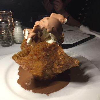 Dal Rae Restaurant - A gourmet deconstructed Wiener schnitzel chocolate cone. - Steakhouses Near Me - Pico Rivera, California