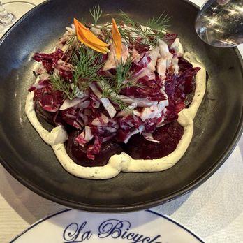 La Bicyclette - Roasted beet and radicchio salad - French Near Me - Carmel, California La Bicyclette - Roasted beet and radicchio salad - French Near Me - Carmel, California
